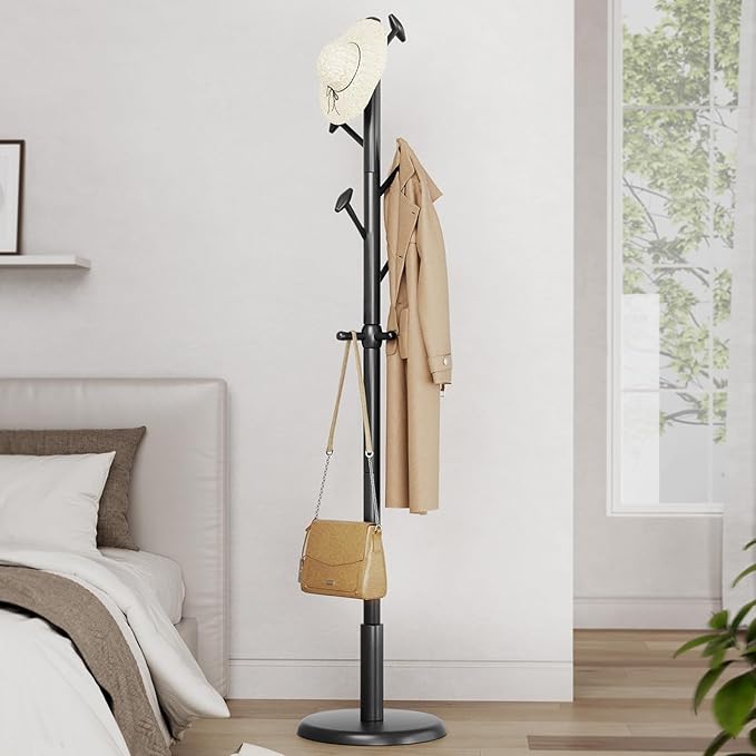 Solid Wood Coat Rack Freestanding Coat Tree - Image 9