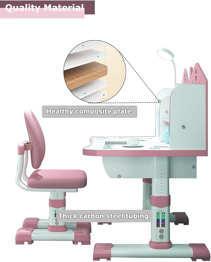 Kids' Table Chair Sets, Kids' Desks Chair, Children Study Desk Writing Table - Image 5