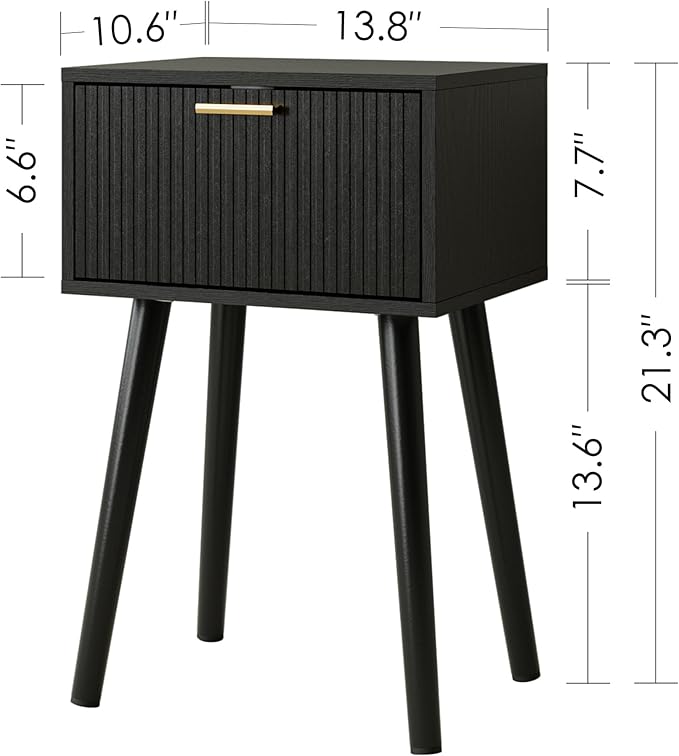 Night Stand Set 2, Small Modern Mid-Century Bedside Table - Image 2
