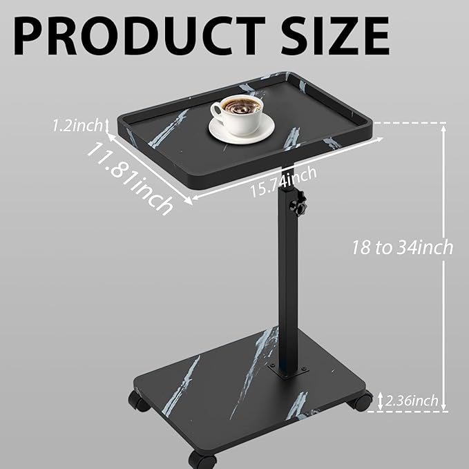 Simcat C Table End Table Adjustable Height, C Shaped Side Table - Image 3