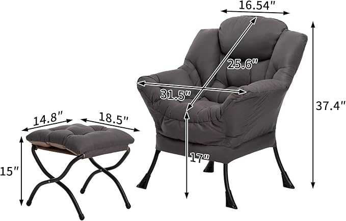 HollyHOME Fabric Lazy Chair - Image 3