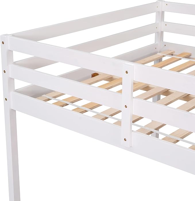 HomSof Full Loft Bed with Guard Rail & Ladder, No Box Spring Needed, Easy - Image 10