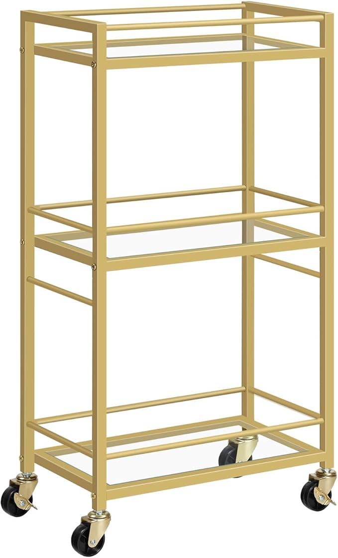 Bar Cart for The Home, 3-Tier Drink Cart on Wheels, Home Bar Serving Cart - Image 9