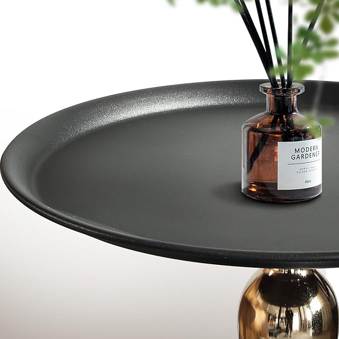 Small Black Round Side Table Pedestal - Image 8