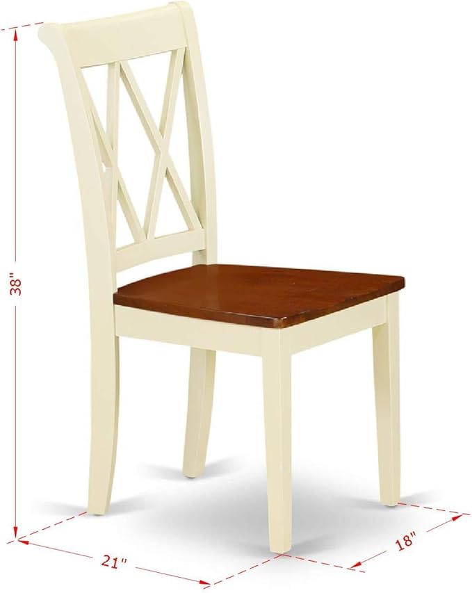 East West Furniture DOCL5-BMK-W 5 Piece Dining Set Includes a Rectangle Dining - Image 13