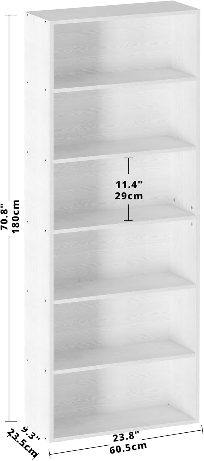 IRONCK Bookshelves and Bookcases Floor Standing 6 Tiers Display Storage Shelves - Image 3