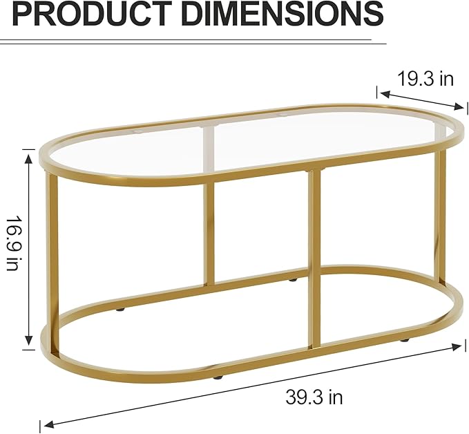 Coffee Table Gold Glass Coffee Tables - Image 2