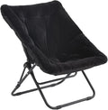 Tiita Comfy Folded Chair, Soft Faux Fur Oversized Folding Accent Chair by TiitaHome