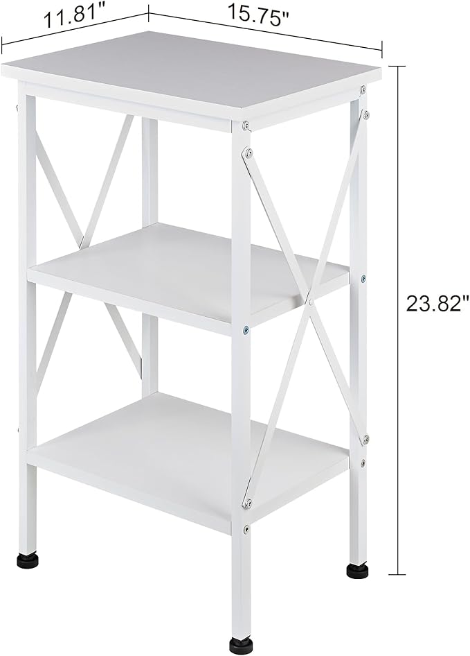 VECELO End Table, Bedside Table, X-Design Reinforced Nightstands, Side Table - Image 3