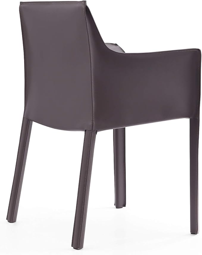 Manhattan Comfort Vogue Modern Faux Leather Dining Chairs, Metal Frame - Image 6