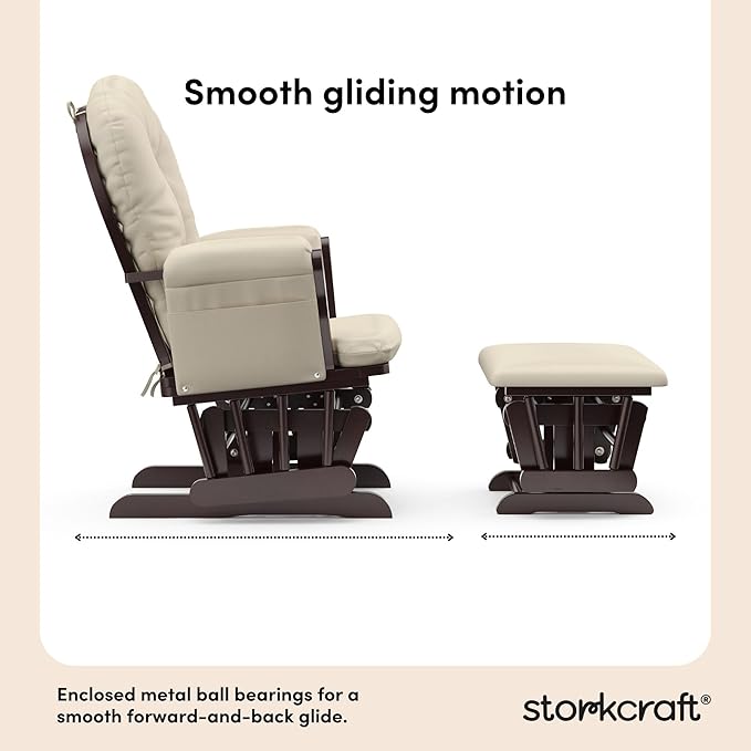 Storkcraft Premium Hoop Glider & Ottoman — GREENGUARD Gold Certified, Solid - Image 6