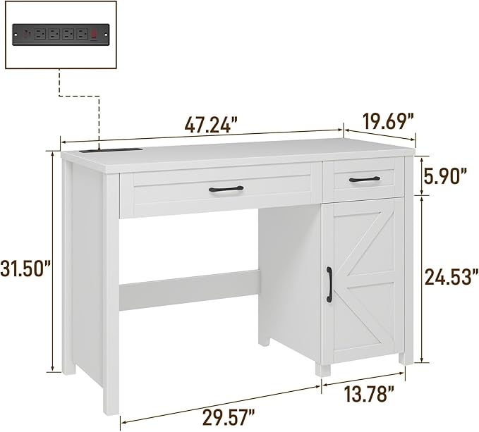 Farmhouse 47" Executive Desk, Computer Desk - Image 2
