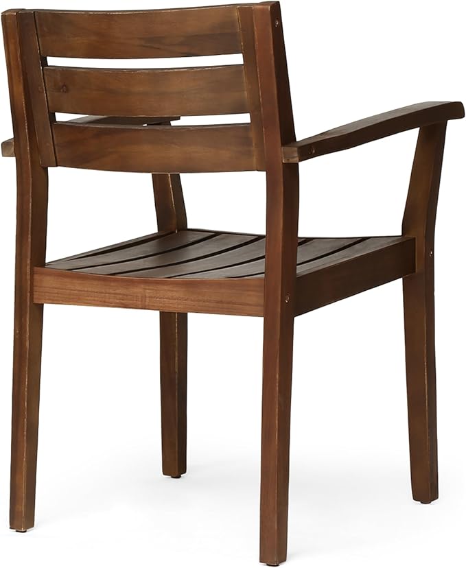 Merax Acacia Wood Dining Chairs Set of 2, Stamford Outdoor Acacia Wood Dining - Image 4