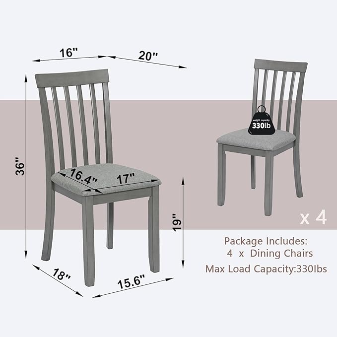 Dining Chairs Set of 4, Modern Kitchen Chair - Image 3