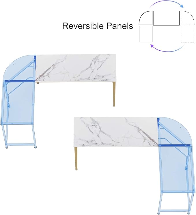 Teraves Reversible L Shaped Desk White - Image 7