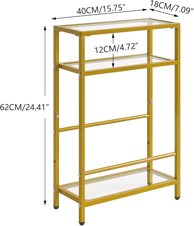 IBUYKE Glass End Table for Small Space, Narrow Side Tables - Image 3