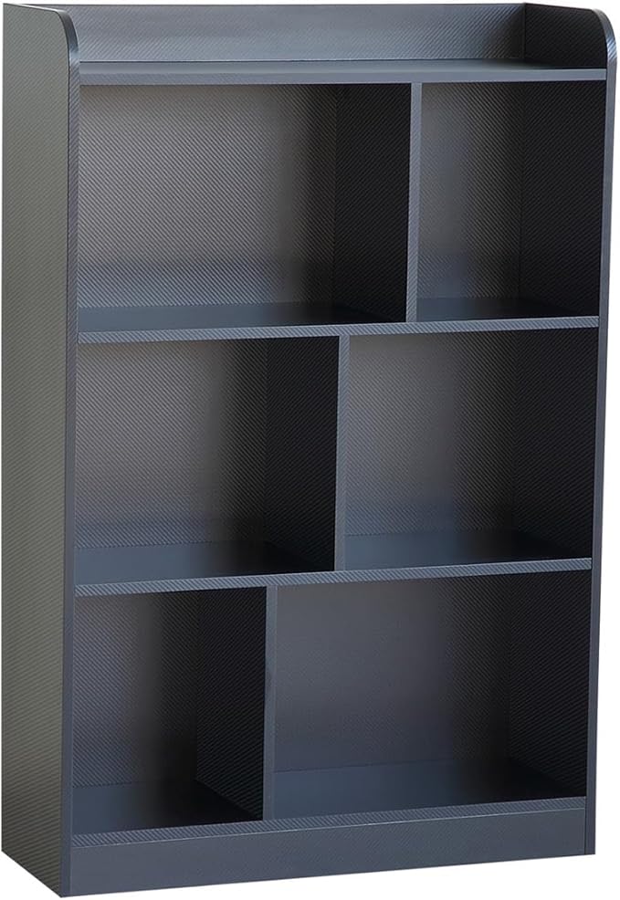 Book Shelf with Back Panel Stability 6 Cube Bookcase Multifunctional Cube by HOME