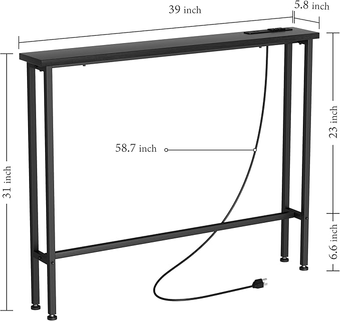 GRLEAF 39" Narrow Console Sofa Table - Image 3