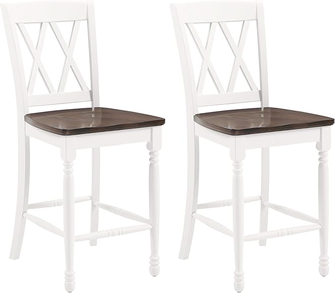 Crosley Furniture Shelby Wood X Back Counter Height Bar Stools Set of 2 by CrosleyFurniture