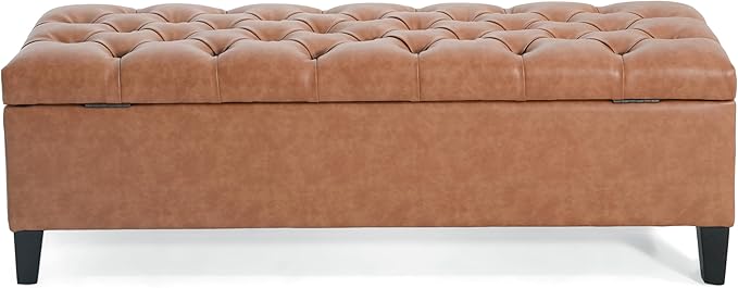 Christopher Knight Home Ottilie PU Leather Storage Ottoman Bench, Wooden - Image 10