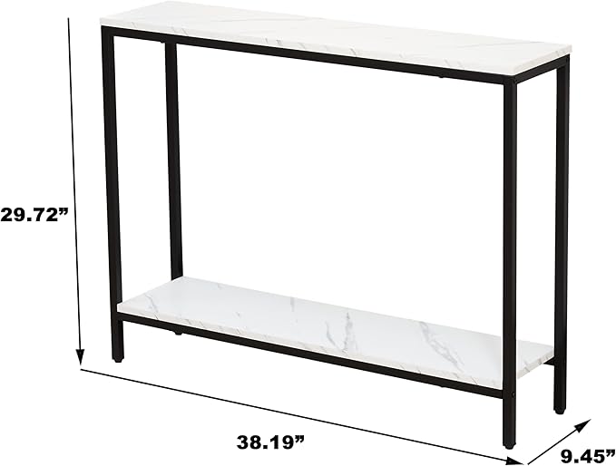 loglus Console Table for Entryway, Faux Marble MDF Sofa Table - Image 2