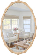 sawsile 20x30'' Rustic Oval Wood Mirror, Decorative Farmhouse Oval Mirrors by sawsile