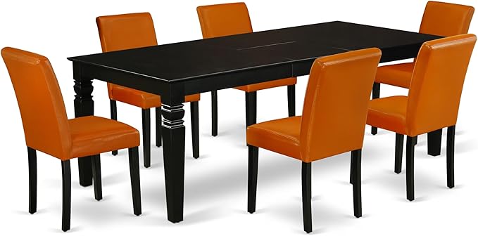 East West Furniture LGAB7-BLK-61 7 Piece Dining Table Set Consist of a by EastWestFurniture