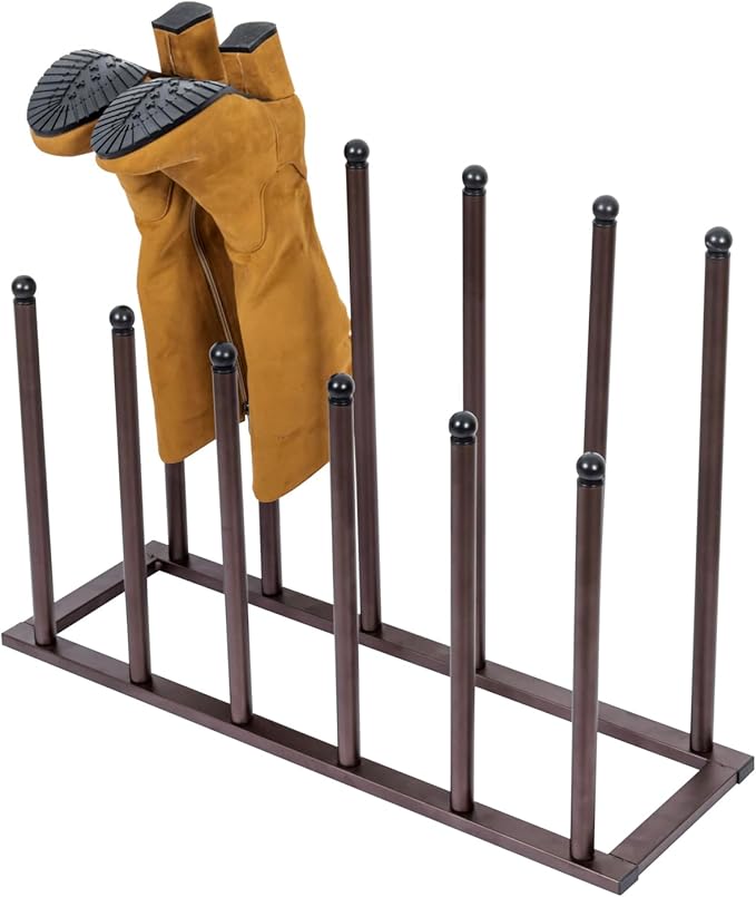 MyGift Bronze Tone Metal Freestanding Boot Rack, Shoe Rack - Image 4