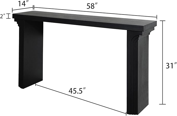 KEIKI Wood Entryway Console Table Behind Couch & Sofa, Modern Minimalist Style - Image 2