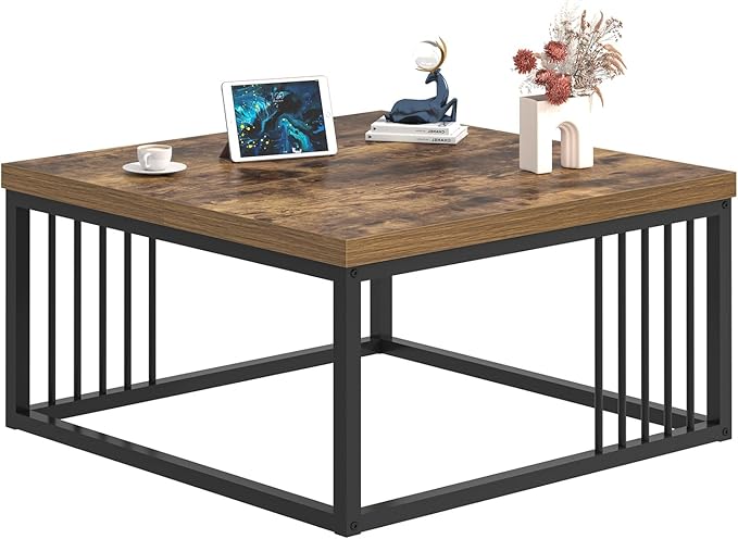 FOLUBAN Modern Coffee Table, Square Center Table - Image 8