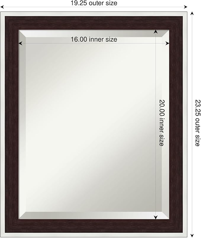 Amanti Art Wall Mirror 23x19 Maya Espresso Silver Rectangle Bathroom Mirror - Image 3
