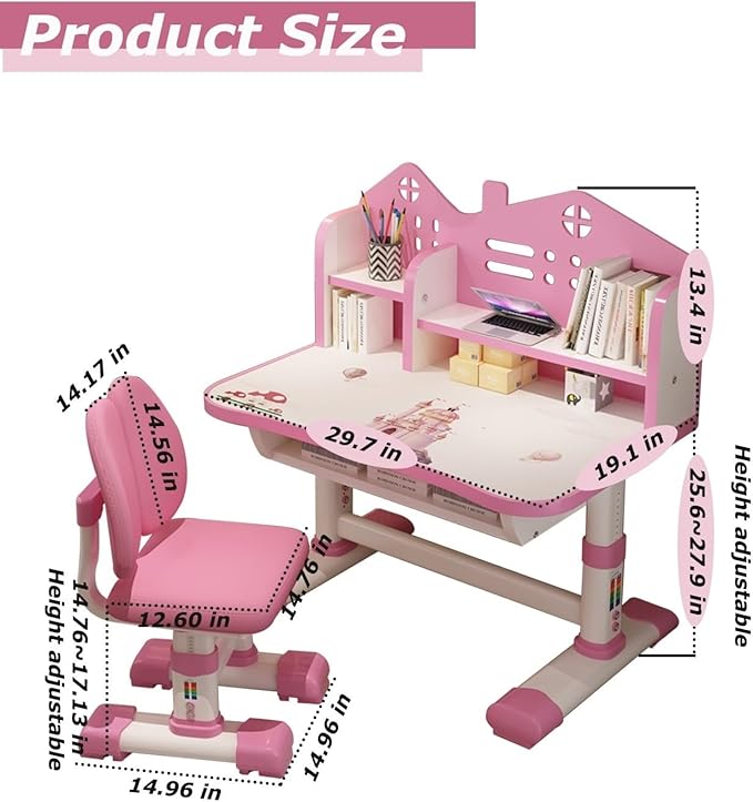 Kids' Table Chair Sets, Kids' Desks Chair, Children Study Desk Writing Table - Image 2