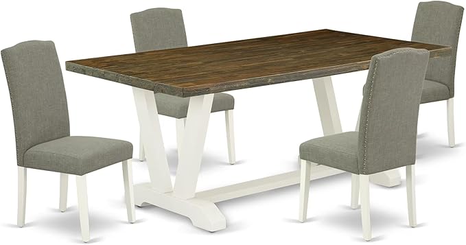 East West Furniture V077EN206-5 5 Piece Modern Dining Table Set Includes a by EastWestFurniture