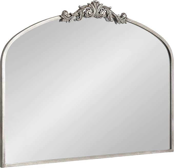Kate and Laurel Arendahl Ornate Traditional Arched Mirror; 36 x 29; Silver; by KateandLaurel