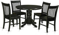 East West Furniture SHNO5-BLK-W 5 Piece Dining Set Includes a Round Dining Room by EastWestFurniture