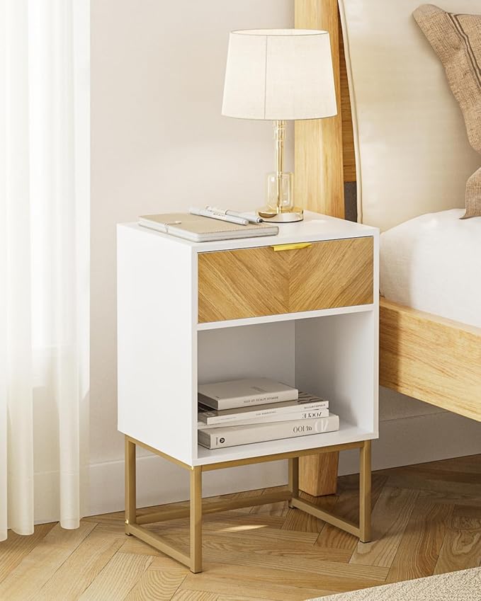Nightstand, Boho Night Stand Wood Farmhouse Bedside Table - Image 8