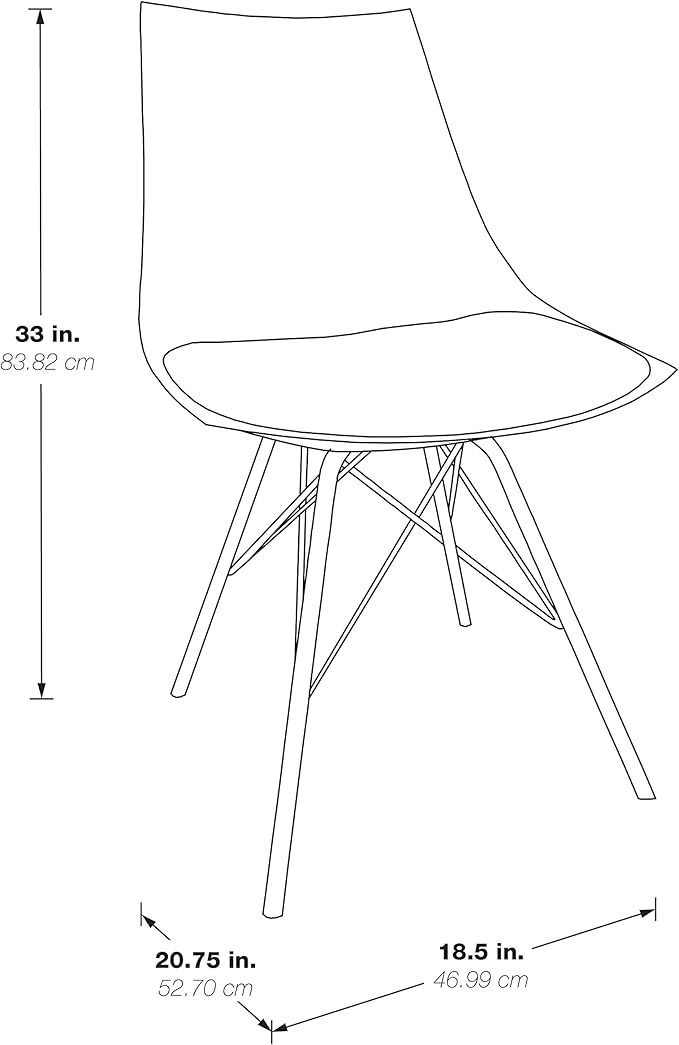 OSP Home Furnishings Oakley Mid-Century Modern Bucket Dining Chair - Image 3