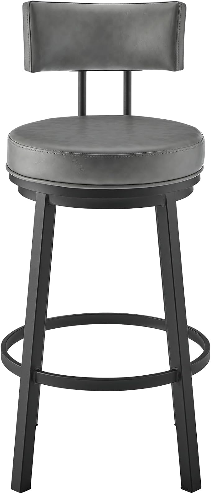 Armen Living Dalza Swivel Counter or Bar Stool in Black Finish - Image 4