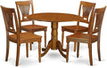 East West Furniture DLPL5-SBR-W 5 Piece Dining Room Table Set Includes a Round by EastWestFurniture