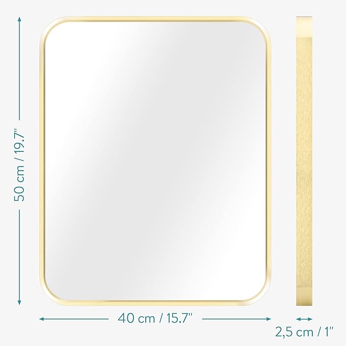 Navaris Rectangular Wall Mirror - Image 5