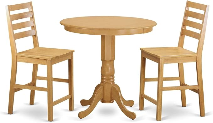 East West Furniture JACF3-OAK-W 3 Piece Counter Height Dining Set by EastWestFurniture