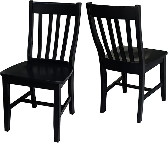 International Concepts Pair of Schoolhouse Chairs Black by InternationalConcepts