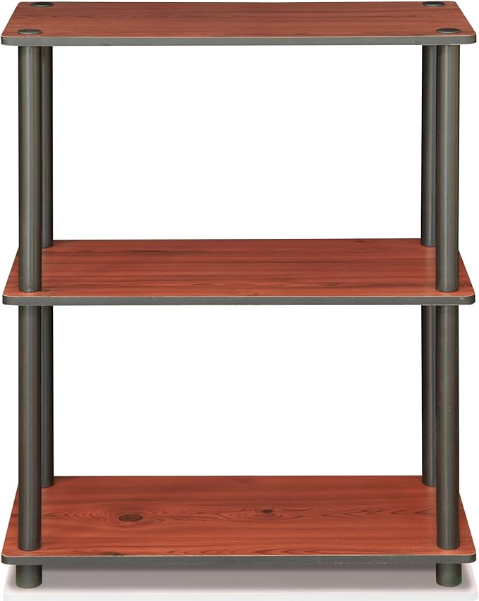 Furinno Turn-N-Tube 3-Tier Compact Multipurpose Shelf Display Rack, Dark Cherry - Image 8