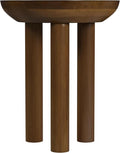 HomePop Walnut Mango Wood 3-Leg End/Side Round Table by HomePop