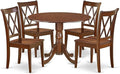 East West Furniture DLCL5-MAH-W 5 Piece Dining Room Table Set Includes a Round by EastWestFurniture