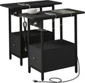 LIDYUK End Table with Charging Station, Narrow Side Table with Drawer and USB by LIDYUK