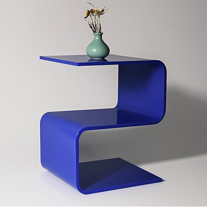 Acrylic Side Table, 17.7" H S-Shaped end Table - Image 5
