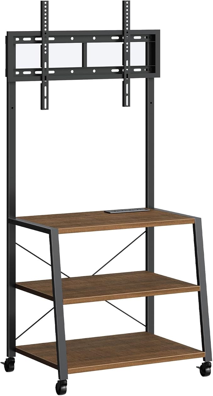 HOOBRO Rolling TV Stand with Mount and Power Outlet Up to 55 inch TV, Corner - Image 9