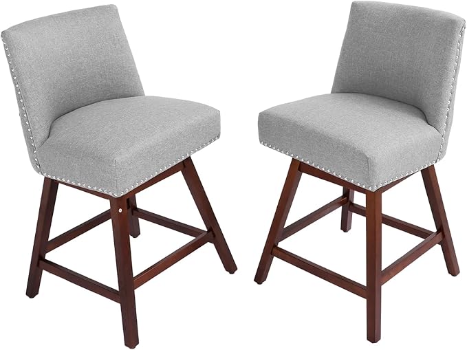 Counter Height Barstools Set of 6, 360° Swivel Bar Stools - Image 5