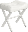 18-Inch Leather Vanity Stool Chair, Vanity Bench by MEMOBARCO